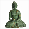 Erleuchteter Buddha 35cm grüngold antik vorne
