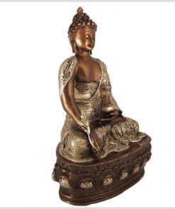 Medizinbuddha Kupfersilber 33cm 4kg Seitenansicht
