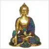 Medizinbuddha 25cm Steinarbeit Tricoloure Vorderansicht