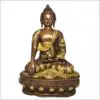 Erdender Buddha Messing verkupfert 33cm Vorderansicht
