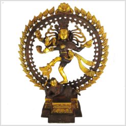 Tanzender Shiva 6,6kg Messing nepalbraungold Vorderansicht