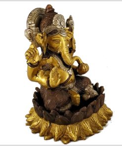 Ganesha Lotus Messing Tricoloure Seite