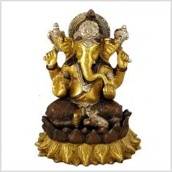 Ganesha Lotus Messing Tricoloure Vorderansicht