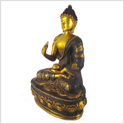 Lehrender Buddha Nepalbraun 4kg Seitenansicht Links