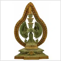 Chenrezig Avalokiteshvara Messing Mintgrün Frontansicht