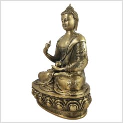 Lehrender Buddha auf Podest Asthamangala Messing 34cm 4KG Seite Rechts