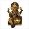 Ganesha sitzend Messing verkupfert Vorderansicht