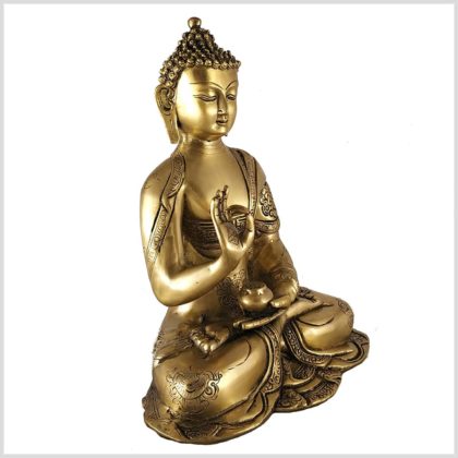 Lehrender Buddha Vitarka Mudra 33cm 4kg Messing Handarbeit Nepal Buddhismus