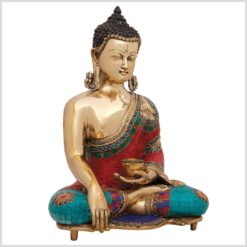 Bhumisparsa Mudra Buddha Kundal mit Steinen Seite rechts
