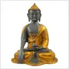 Erdender Buddha Ashtamangala Goldgrau Vorderansicht