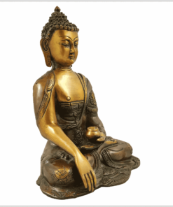 Erdender Buddha Ashtamangala 2,8kg braungrün Seitenansicht rechts