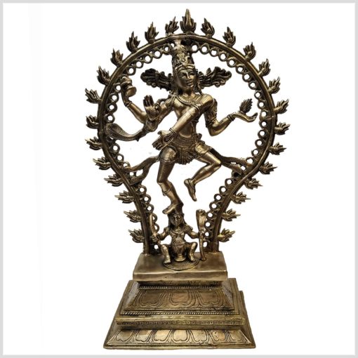 Tanzender Shiva Tantra Stil Messing Vorderansicht