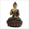 Lehrende Buddha Vitarka Mudra Lifebuddha 33cm rotgold Vorderansicht