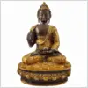 Lehrender Buddha 33cm kaffeebraun gold Vorderansicht