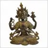 Avalokiteshvara Inlayarbeit grüngold 28cm Vorderansicht