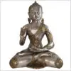 Lehrender Buddha Ashtamangala Messing Silber 6kg Vorne
