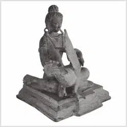 Buddha und der Schwan Messing steingrau Seite rechts
