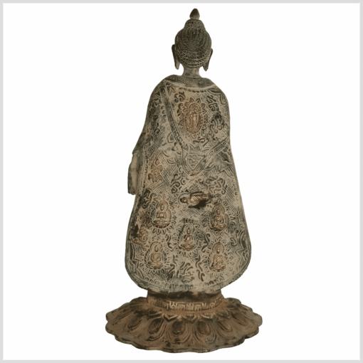 Stehender Buddha 28,5cm grünantik hinten