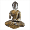 Lehrender Buddha Messing Silber Ashtamangala 32cm vorne