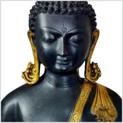 Erleuchteter Buddha Kundal 51cm 15kg Messing schwarzgold Gesicht