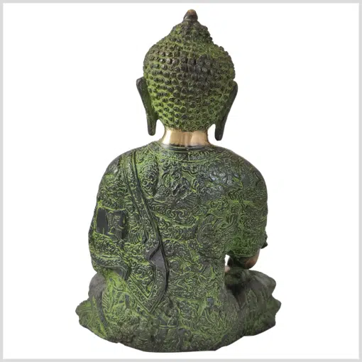 Medizinbuddha Life Buddha schwarzgrün 29cm hinten