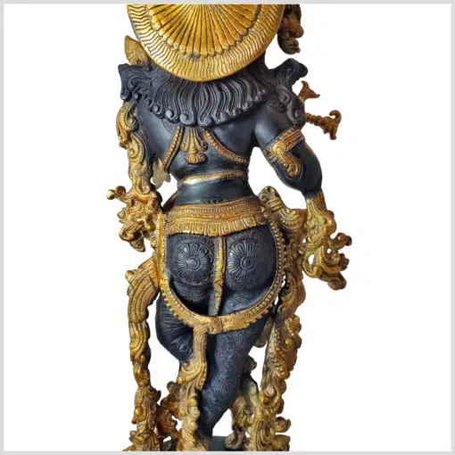 Krishna Statue braungold verziert 76cm Rücken