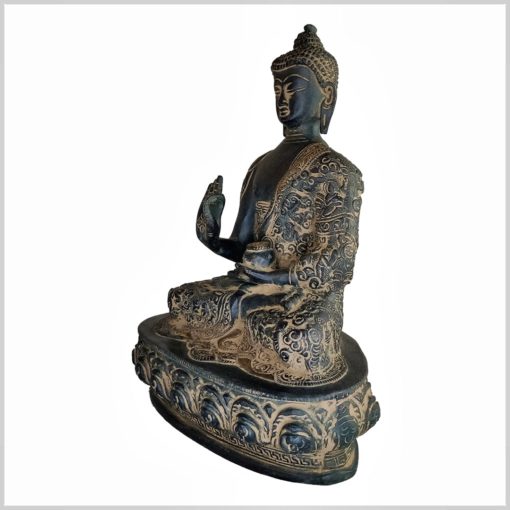 Lehrender Buddha 24cm schwarzantik links