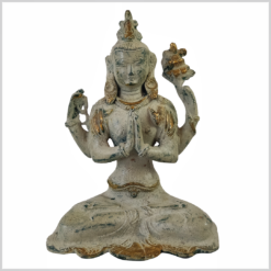Avalokiteshvara Statue hellgrün Patina vorne