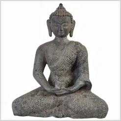 Erleuchteter Buddha Messing steingrau 19,5cm