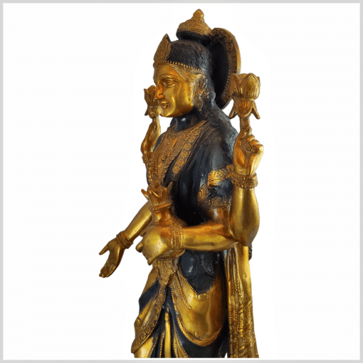 Lashmi Statue Messing braungold 62,5cm links nah