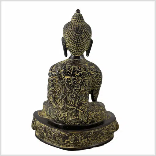 Lehrender Buddha Schwarzgelb 2658g 23cm Hinten