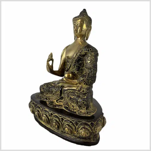 Lehrender Buddha Schwarzgelb 2658g 23cm Links