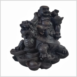 Lachender Buddha auf Schildkröte 7cm schwarz rechts