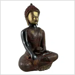 ME-Erdender-Buddha-32cm-53kg-schwarzrot-antik-rechts