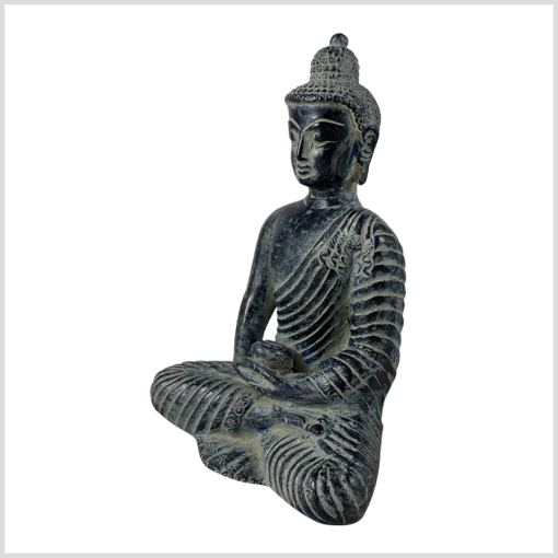 Meditierender-Buddha-dunkelblau-1232g-16cm-links