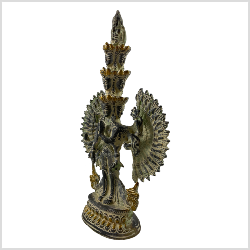 Avalokiteshvara-Chenrezig-schwarzgold-antik-24,5cm-1,2kg-links