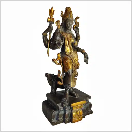 Ardhanarishvara Statue 46cm braungold rechts