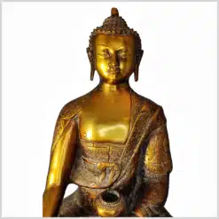 ME-Erdender-Buddha-53cm-Drachen-Gelbgold-16kg-Gesicht