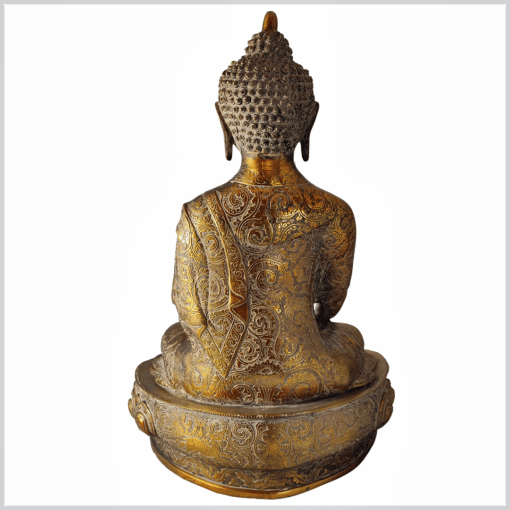 ME-Erdender-Buddha-53cm-Drachen-Gelbgold-16kg-hinten
