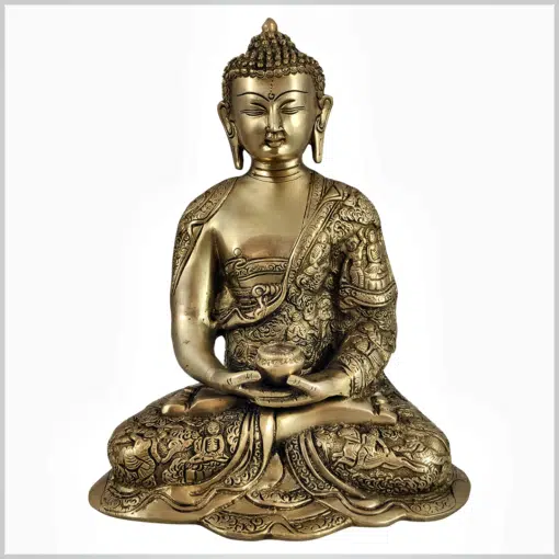 Erleuchteter Buddha Messing 29cm Seite vorne