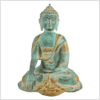 Erdender Buddha hellgrün Patina 25cm vorne