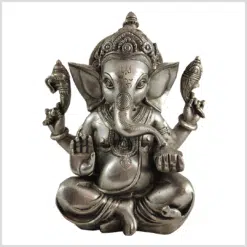 Ganesha 21cm 3kg Messing versilbert vorne