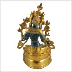 Grüne Tara Statue Petrol Gold hinten