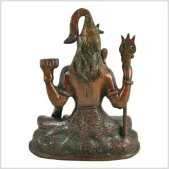 Shiva sitzend 20,5cm braungrün hinten