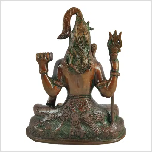 Shiva sitzend 20,5cm braungrün hinten