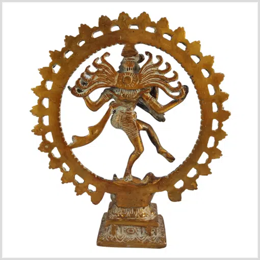 Shiva Nataraja Messing goldantik 29cm hinten