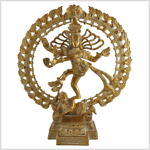 Shiva Nataraja 42cm Messing goldantik Vorne