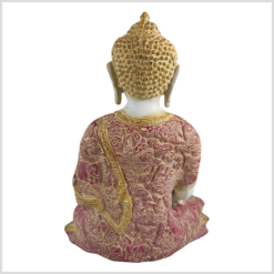 Erleuchteter Buddha Messing weißrot 29cm 6kg hinten