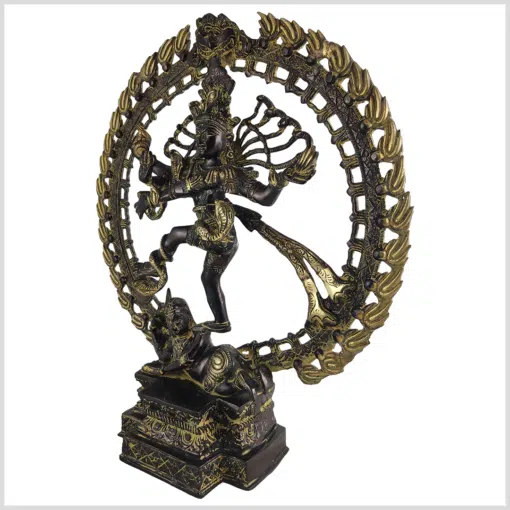 Shiva Nataraja 42cm schwarzgelb antik links