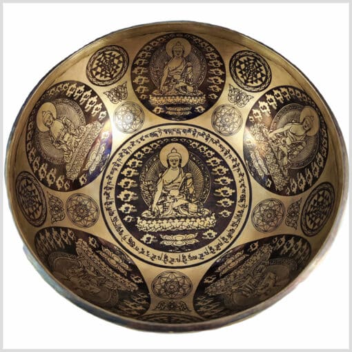 R3 Erdender Buddha 1345g Hals- & Wurzelchakra Klangschale Erdender Buddha Vollansicht